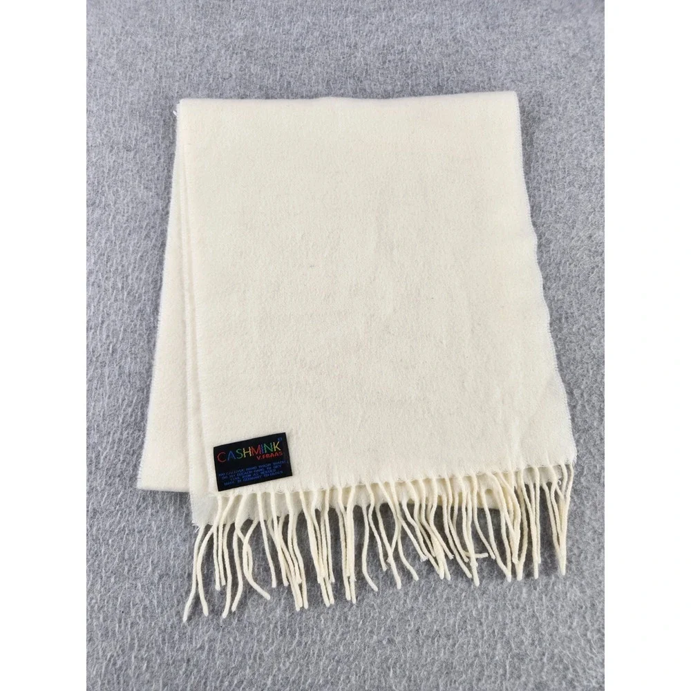 Cashmink V. FRAAS Womens Cream Fringe‎ Scarf Shawl Ivory Winter Fashion SOFT!